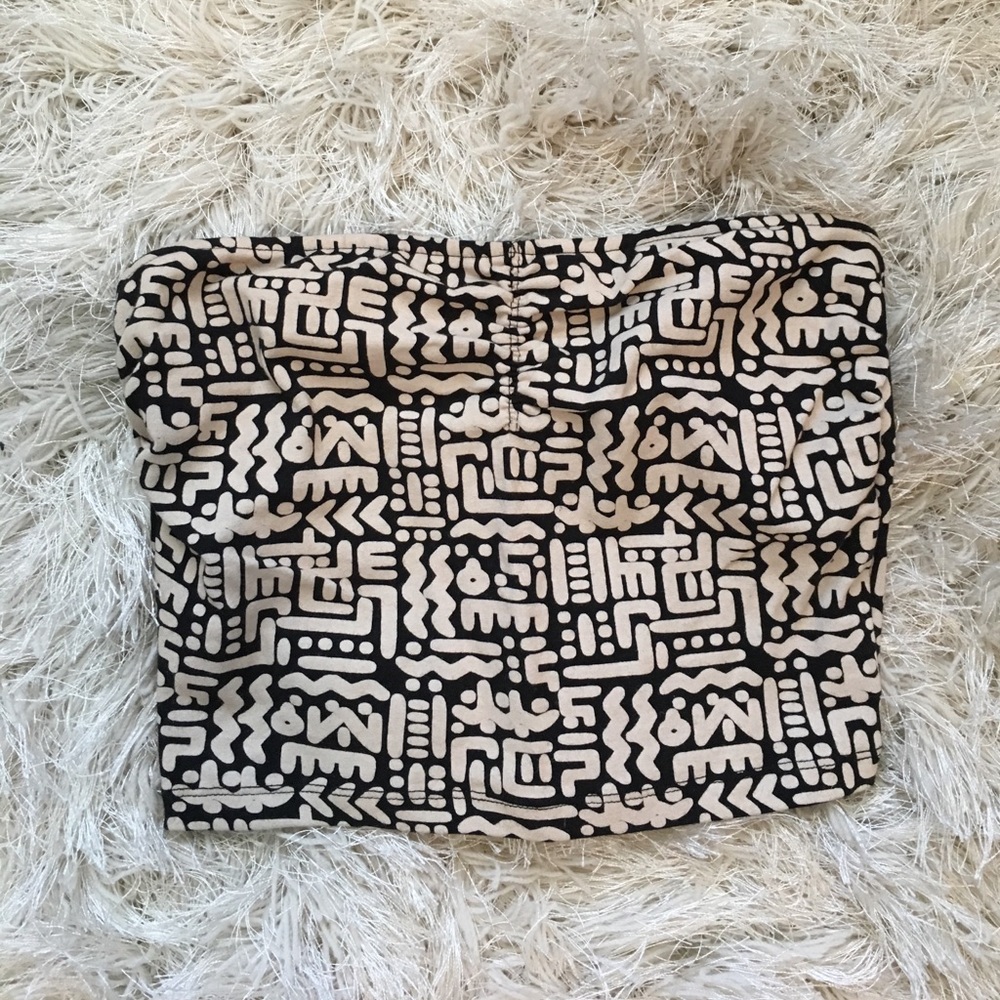 Garage Aztec Strapless Crop Top