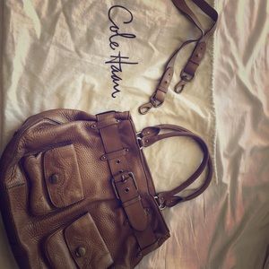 Cole Haan Metallic Leather Saddlebag