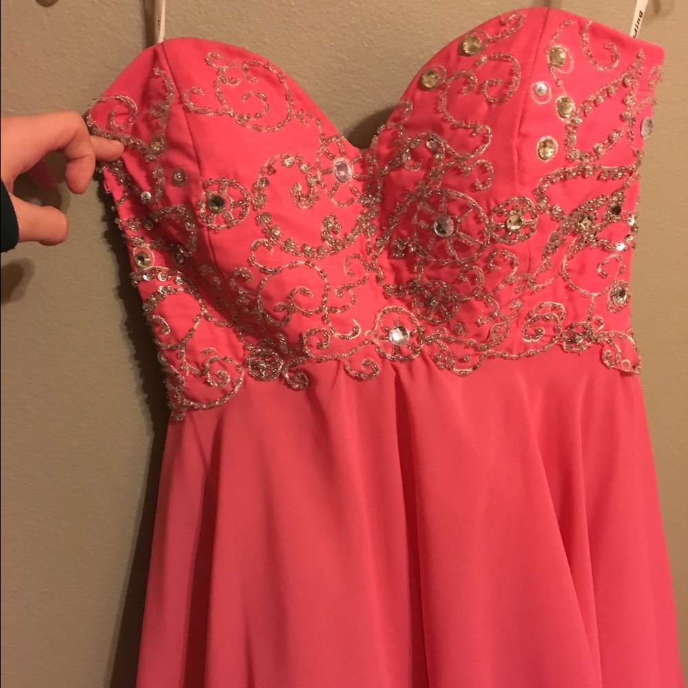 Beautiful pink beaded formal dress