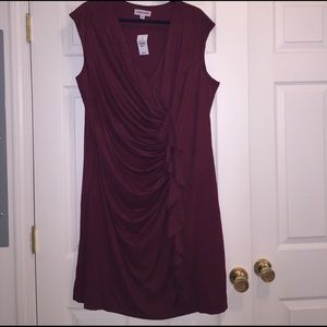 Faux Suede Slenderizing Work or Party Dress!