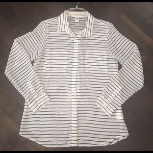 Black and white stripe dress top