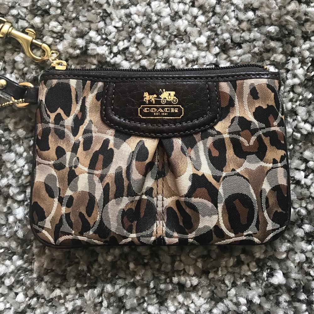 COACH leopard wristlet *brand new*