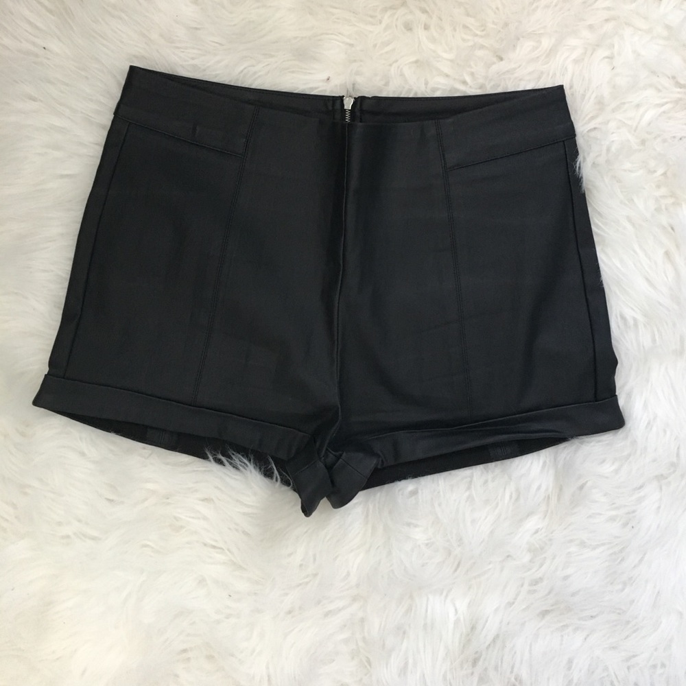 Leather shorts