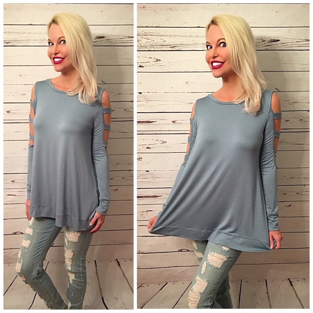 🎉 HP 🎉 Arm cut out tunic in light sapphire 💕 - Picture 4 of 5