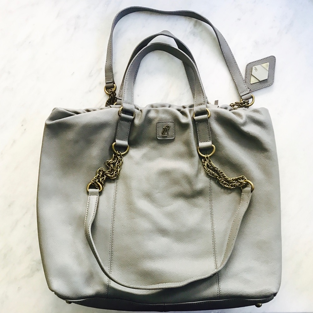 Rachel Zoe Leather North/South Satchel with Chain