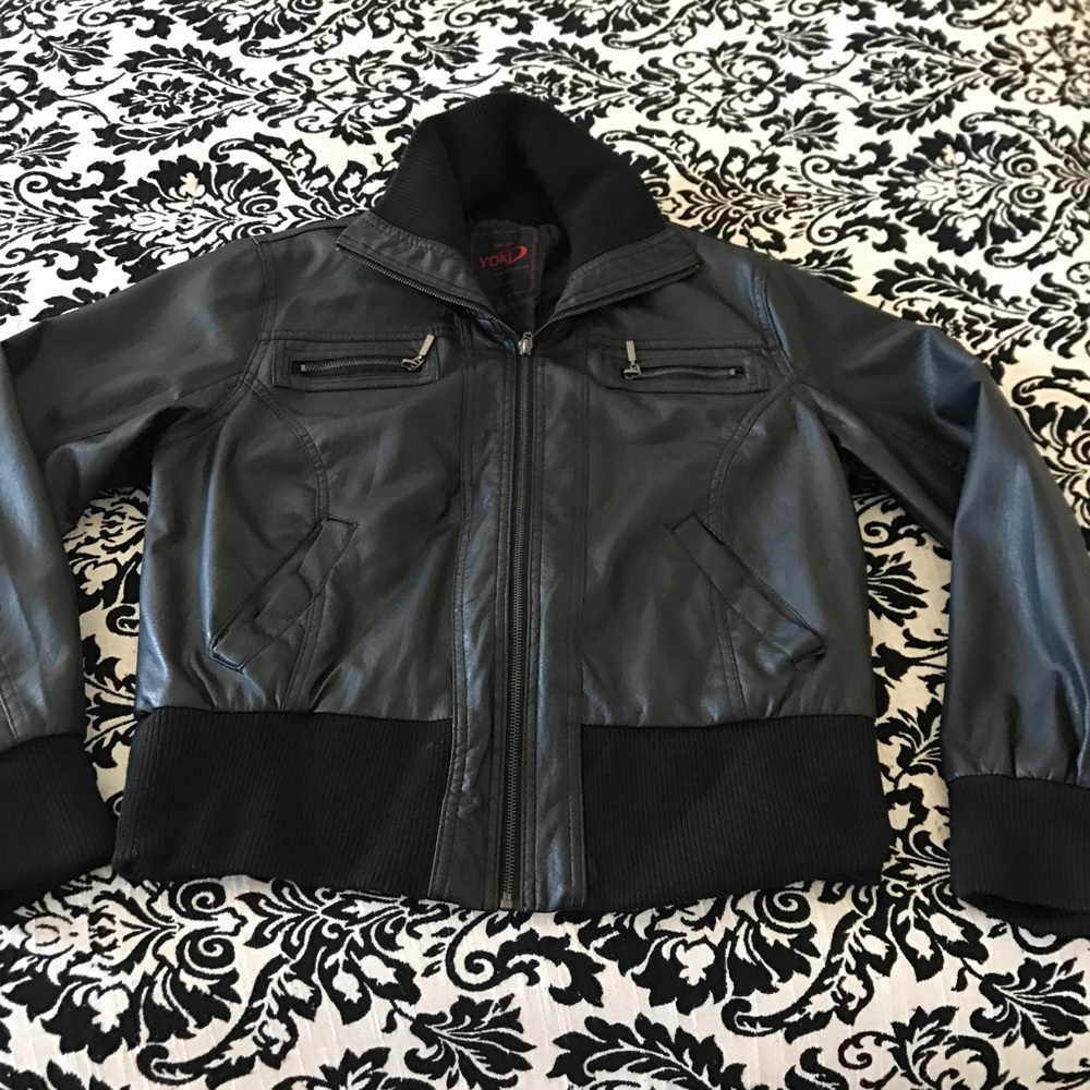 Faux Leather Bomber Jacket size 1X