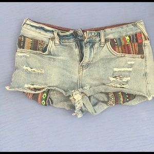Free people tribal jean shorts size 26