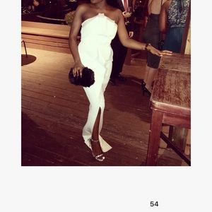 ASOS Red Carpet Organza Bandeau Scuba Maxi Dress