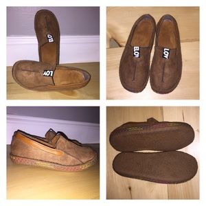 Slip on sued shoes size 7