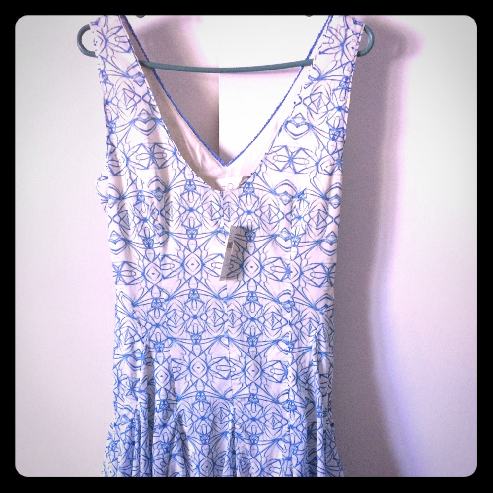 Anthropologie HD in Paris blue dress