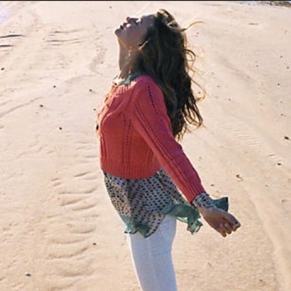 Anthropologie cropped cable pullover NWOT - Picture 1 of 5