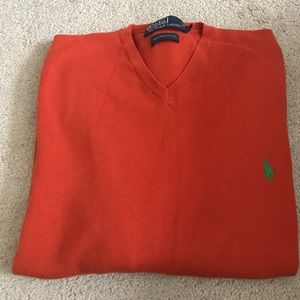 Orange v-neck sweater