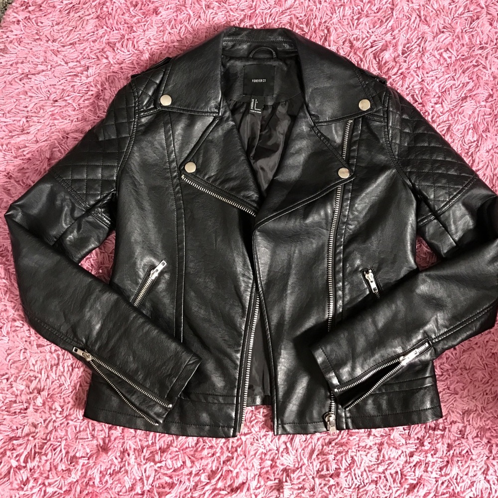 Black leather jacket