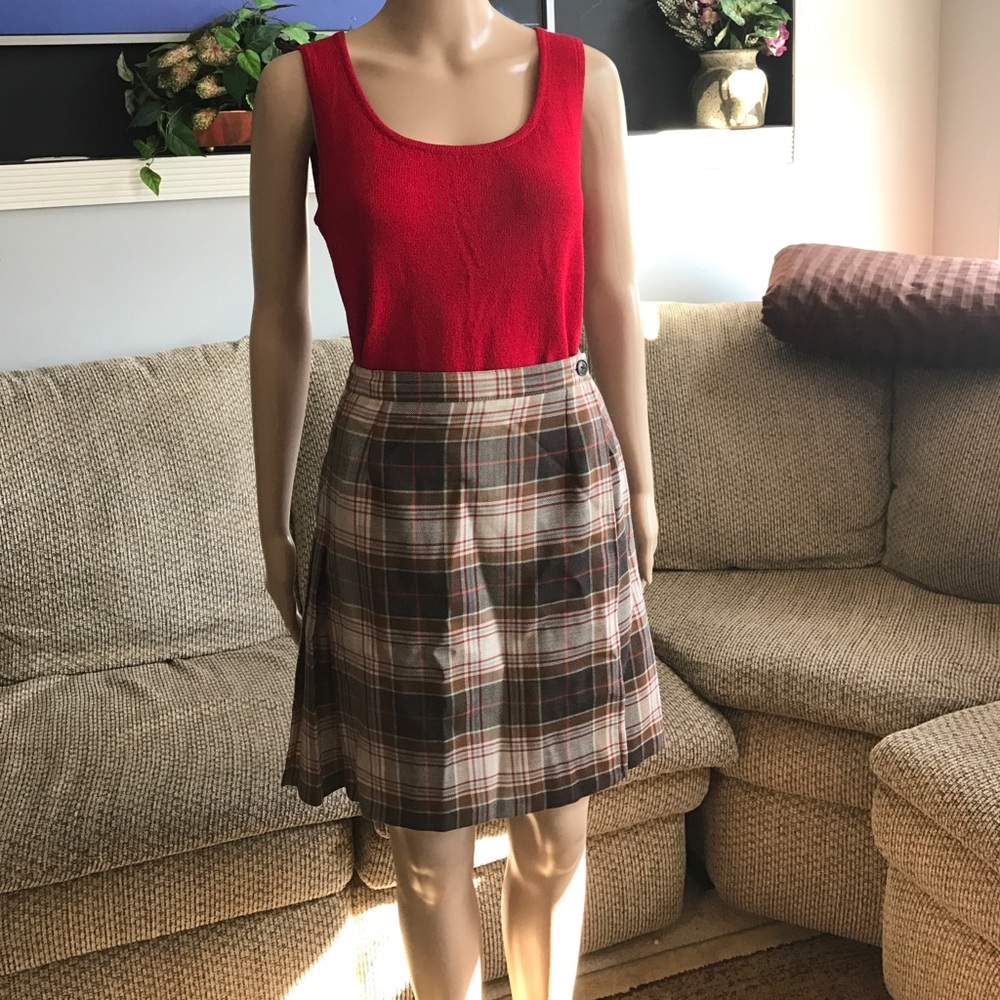 Diapositive Made in Paris Wrap Plaid Skirt Sz 6