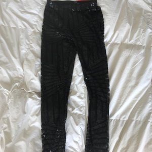 NWT black sequin leggings size M