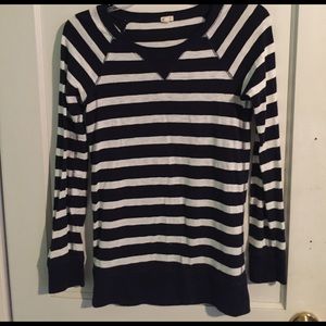J Crew navy and white stripped top