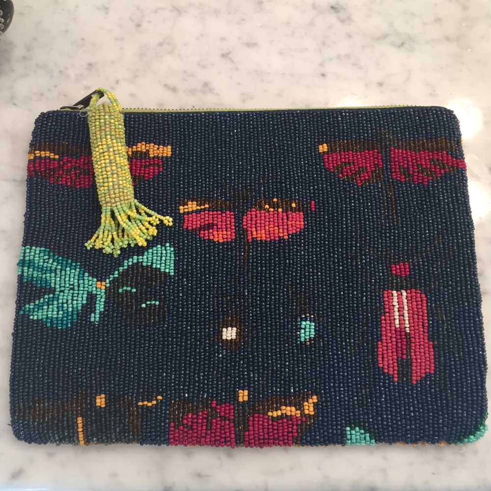 Anthropologie Beaded Clutched