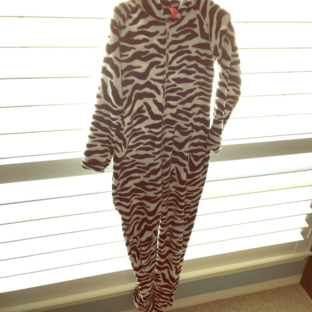 A full body zebra onesie