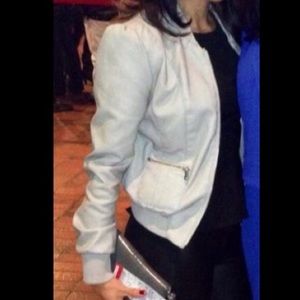 Gray faux leather jacket