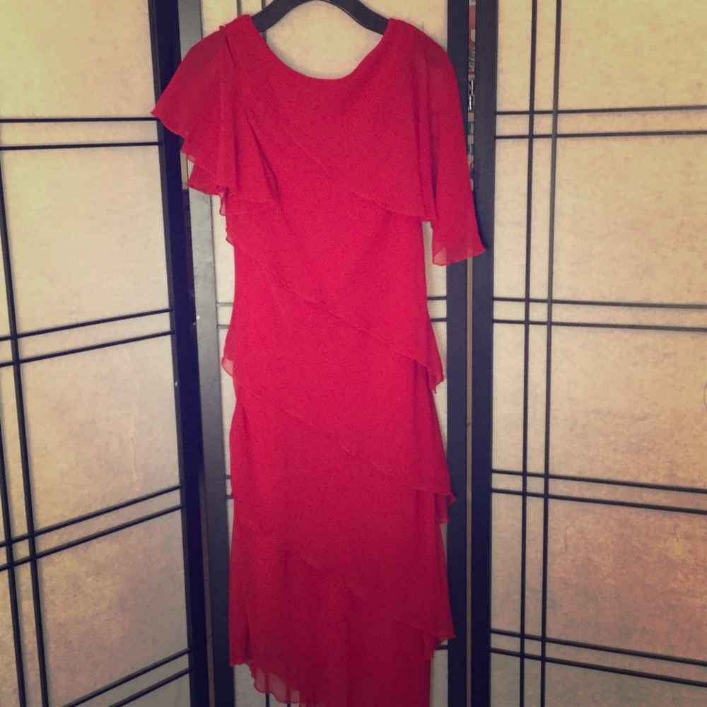 Formal a symmetrical tiered dress