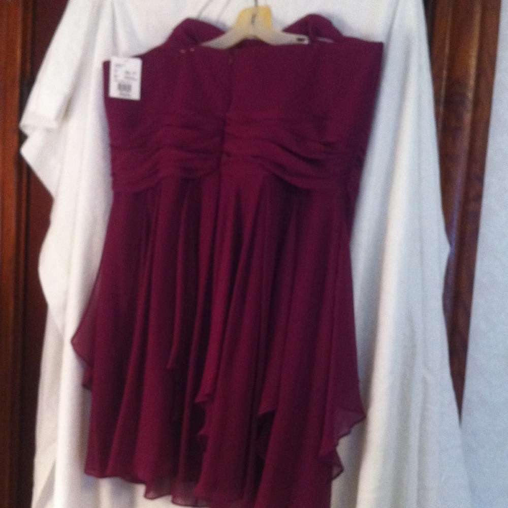 Magenta dress strapless evening /prom