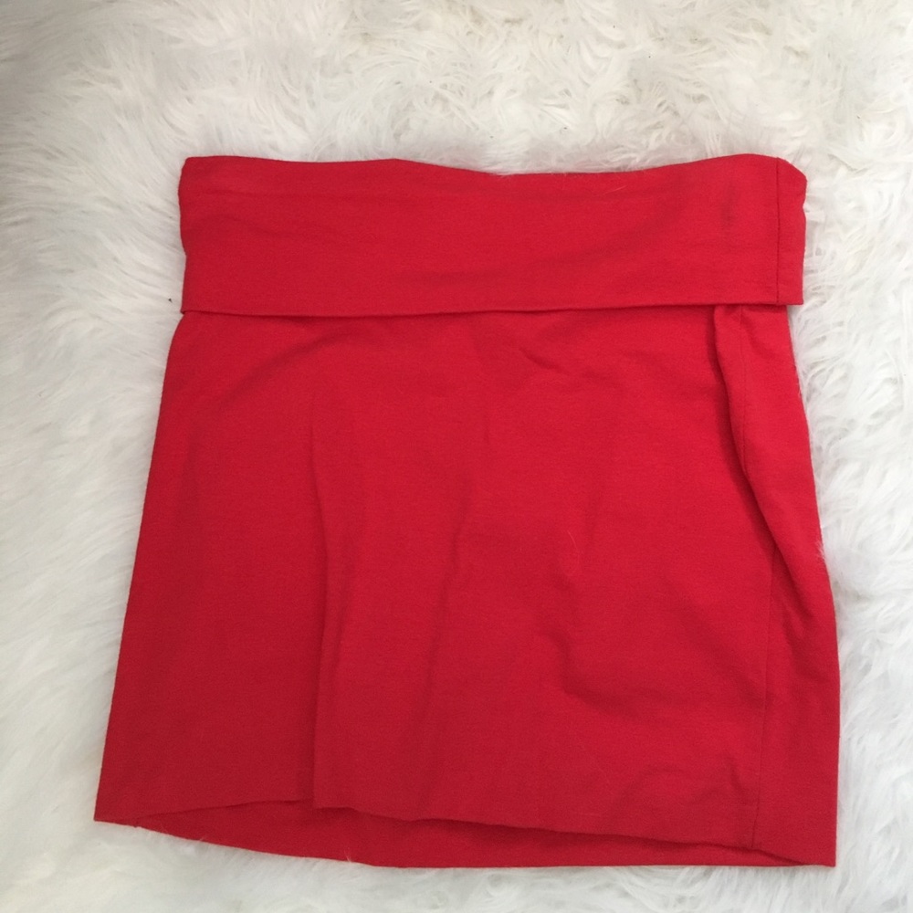 Red pencil skirt
