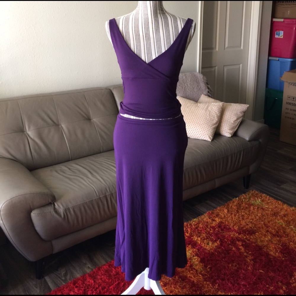 Two piece dress, skirt dips down and back hem