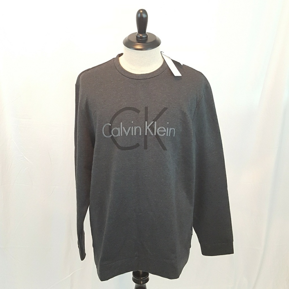 NWT Calvin Klein Mens Gunmetal Hthr Sweatshirt