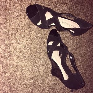 Franco Sarto Patent Leather Wedges Heels Sandals