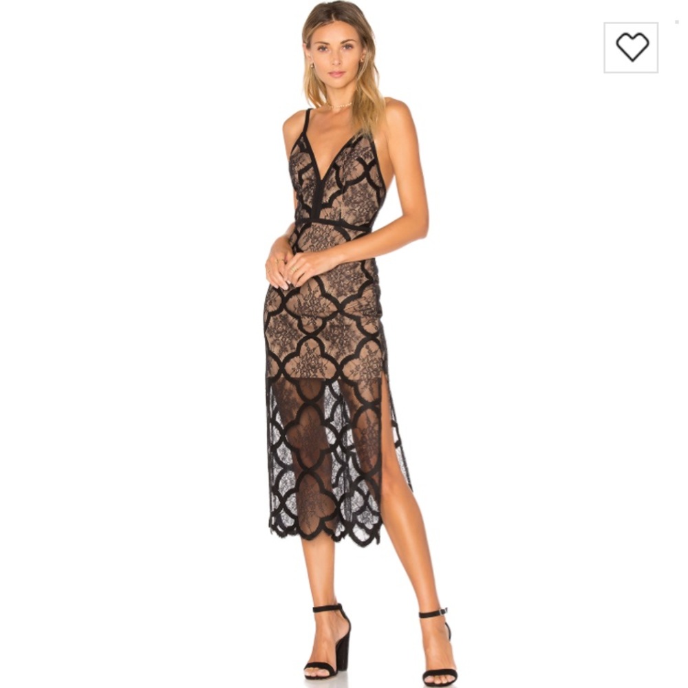 Rose cocktail dress black lace overlay