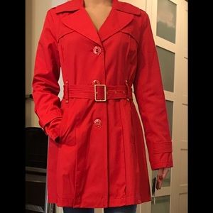 Kenneth Cole Single-breasted Belted Trench Coat
