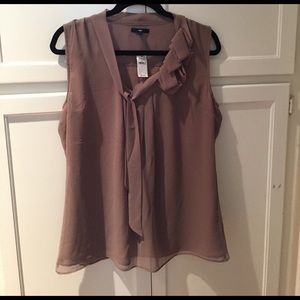 NWT stone colored lined sheer top.