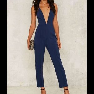 All Eyes Plunging Jumpsuit