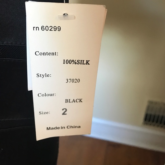 NWT Chetta B black silk cocktail dress size 2 - Picture 3 of 4