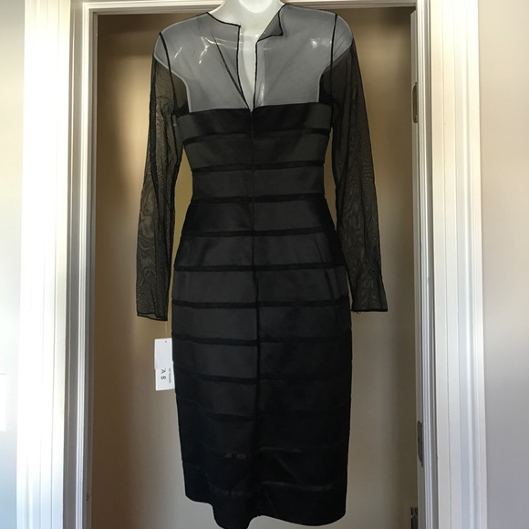 NWT Chetta B black silk cocktail dress size 2 - Picture 4 of 4