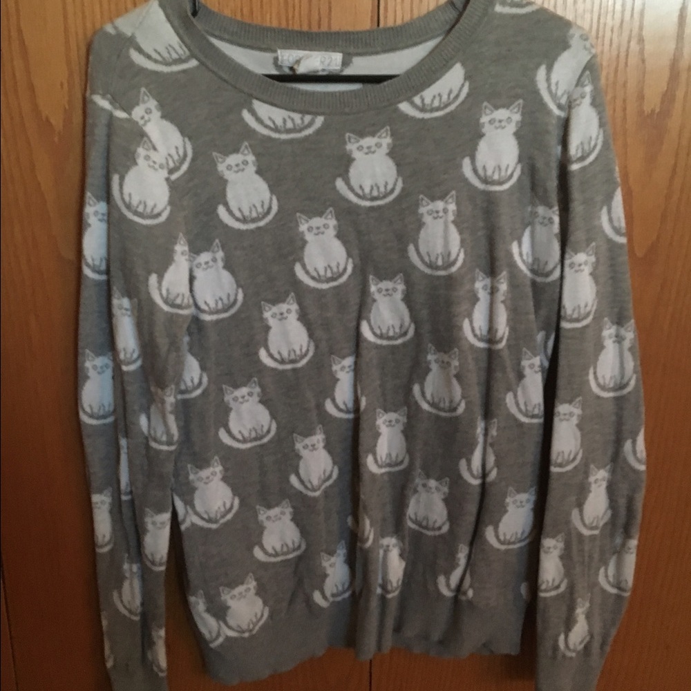 Forever 21 cat sweater size large!