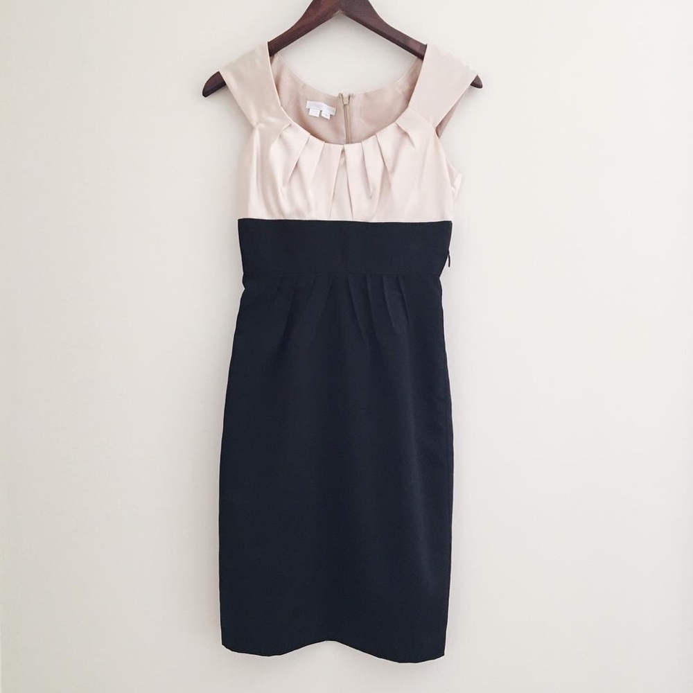 Color-block black & blush sleeveless dress