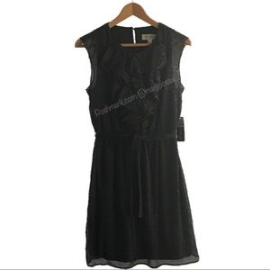 Black & White Polka Dotted Ruffled Dress