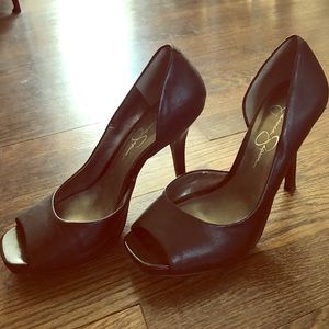 Jessica Simpson Black Peep Toes