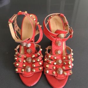 Balenciaga Giant Gold HW Coral Wedges