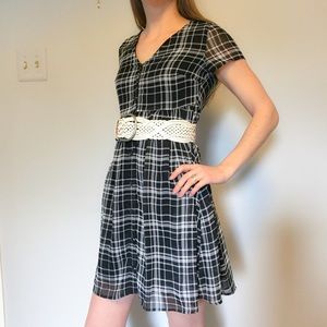 Plaid button up dress