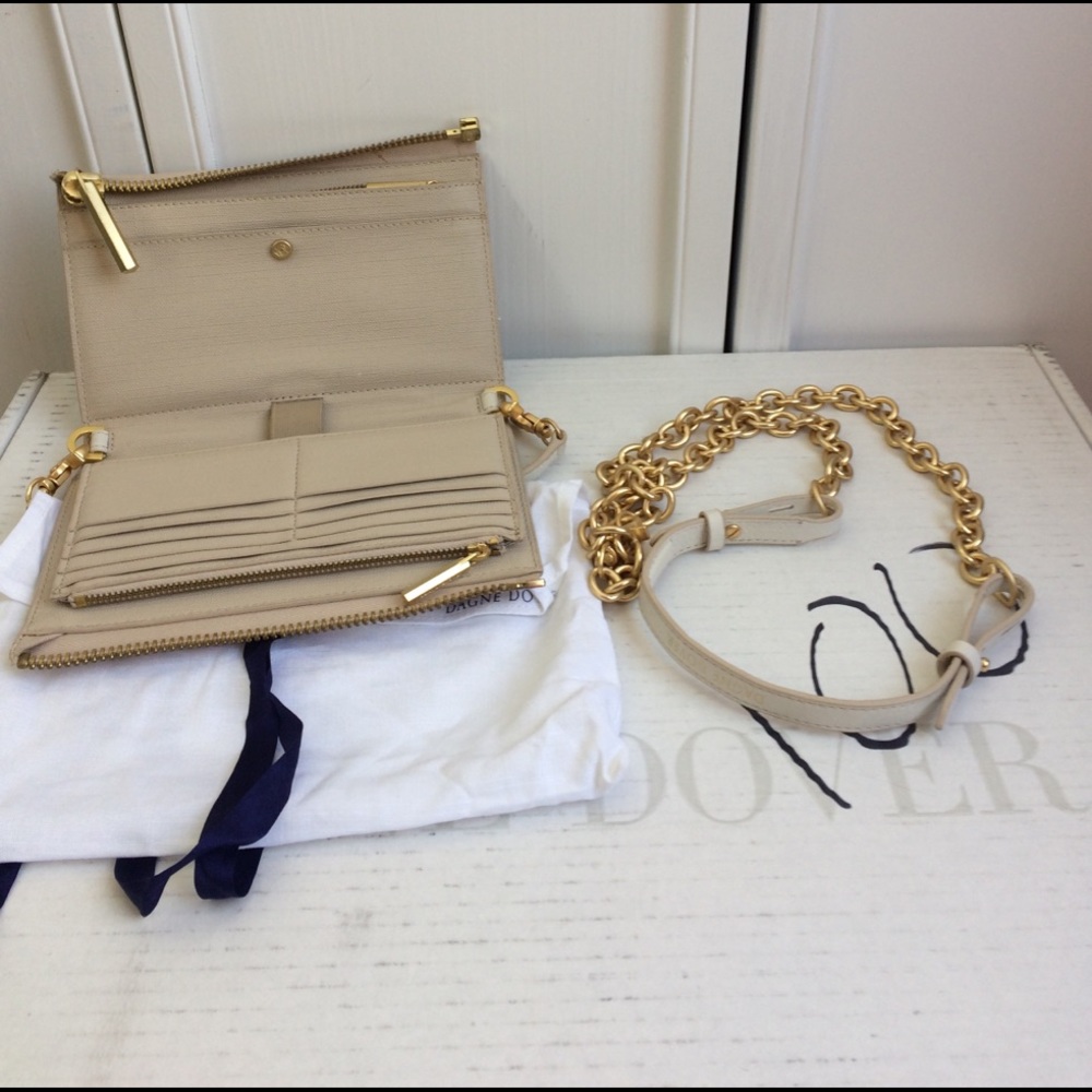 Dagne Dover clutch wallet in linen.