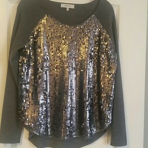 Milly Sequined Sweater in Baseball T-Style
