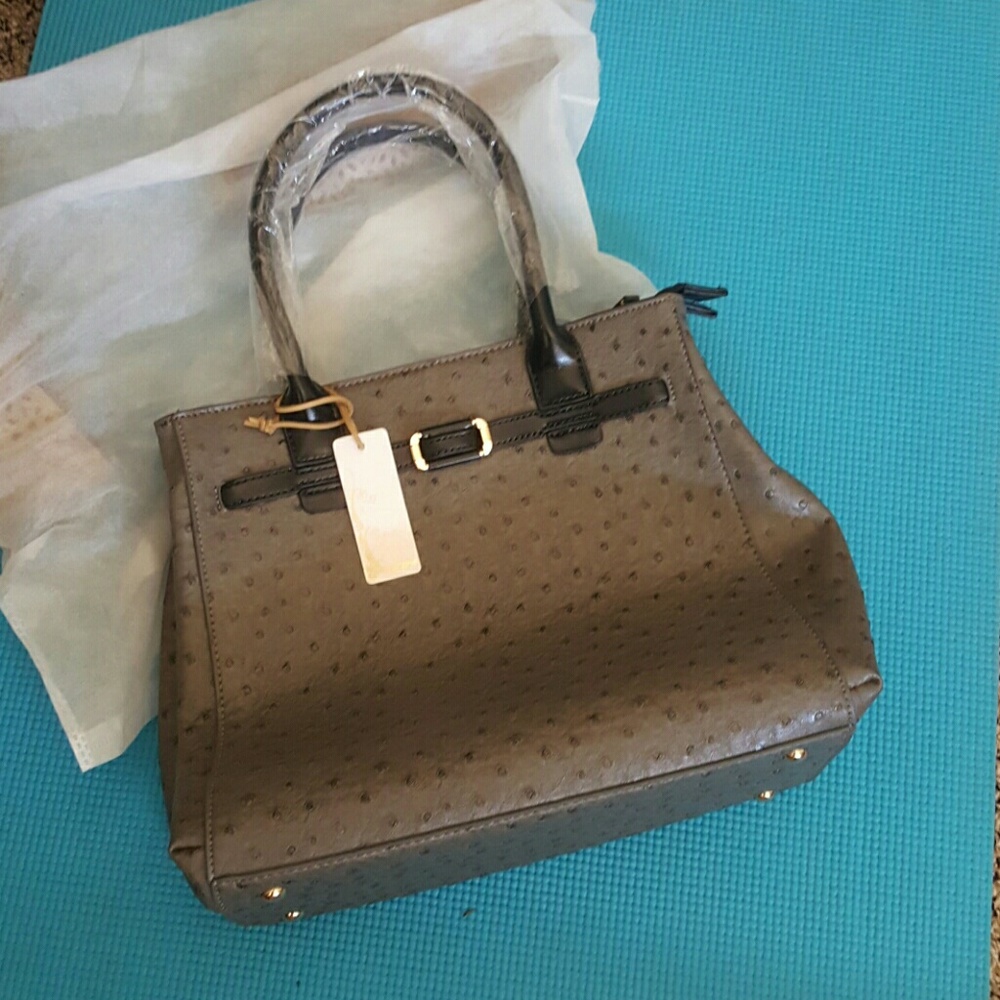 Gray snake skin bag
