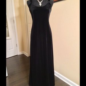 Vintage Black velvet formal gown