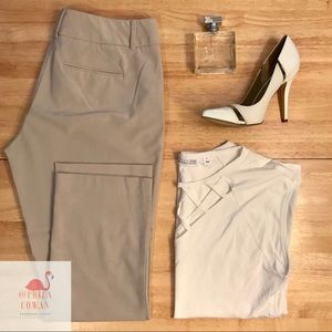 Mid-Rise Tan Dress Pant