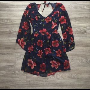 Backless floral dress