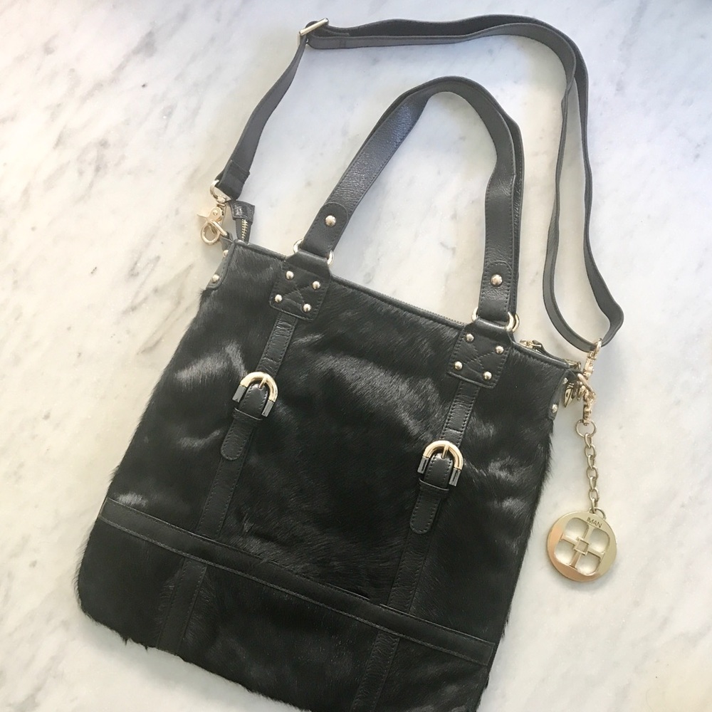 Iman Leather + Pony Crossbody
