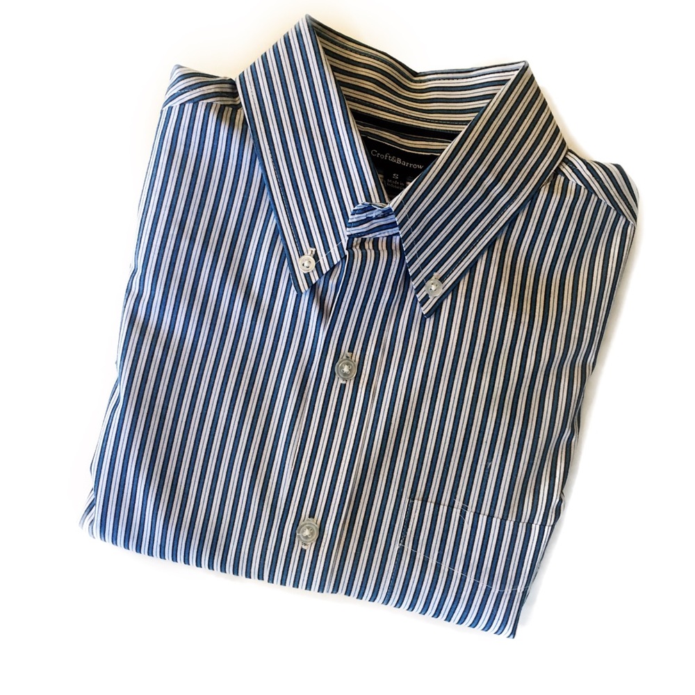 croft & barrow Blue PinStripe Button Down Sz S