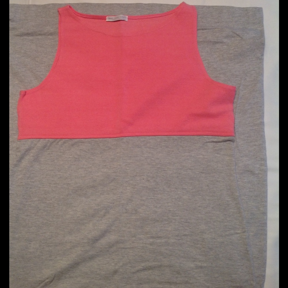 NWOT Joan Vass USA Pink/Grey Maxi Dress Size 1